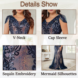 Cap Sleeves and Sequin Embroidery Close-Up