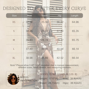 draped floral halter maxi dress for women size chart measurement guide