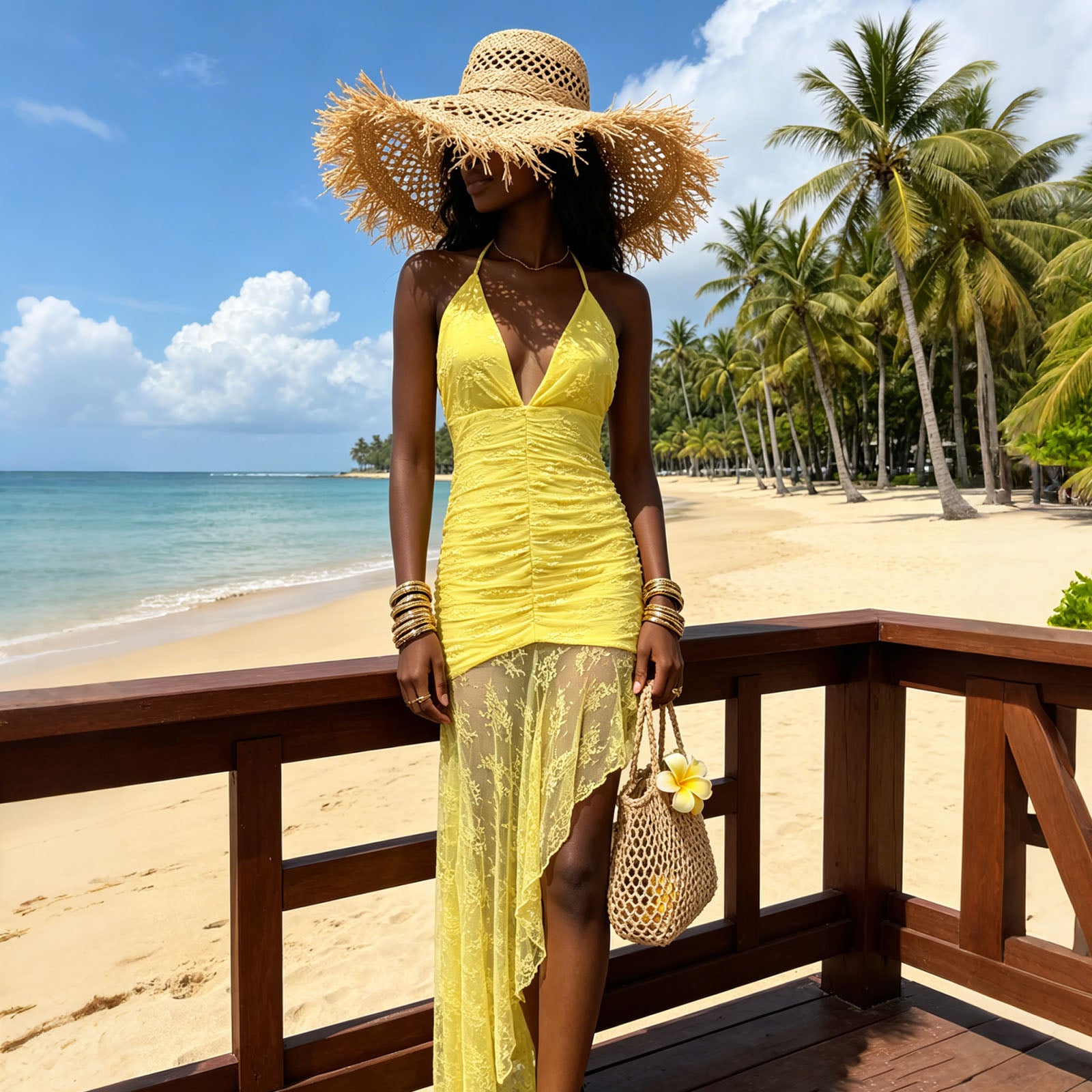 Halter-Neck Deep V-Neck Lace-Gathered Asymmetrical Maxi Dress Socialite Dress Bodycon Dress