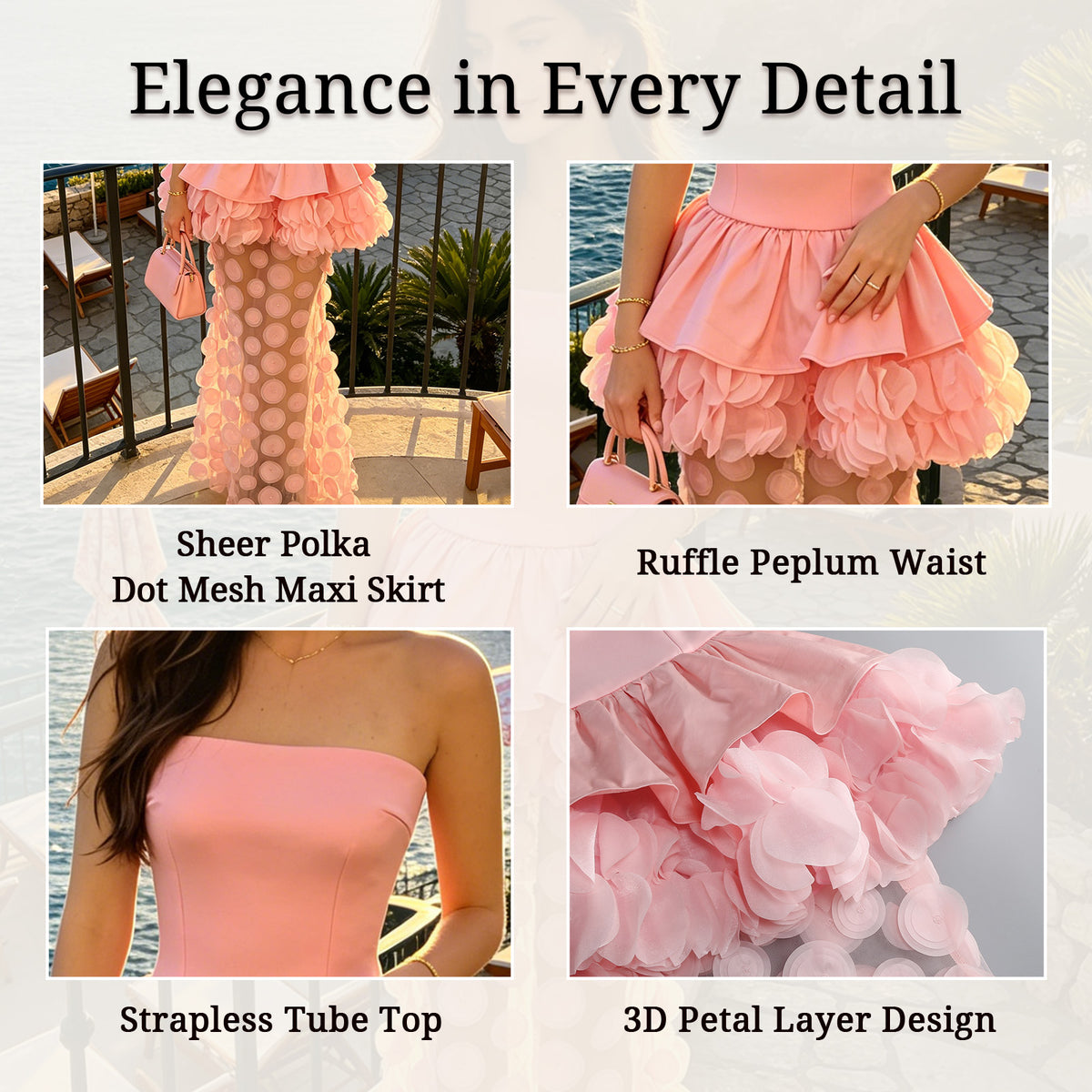 Size Chart for Strapless 3D Flower Mesh Mermaid Evening Gown