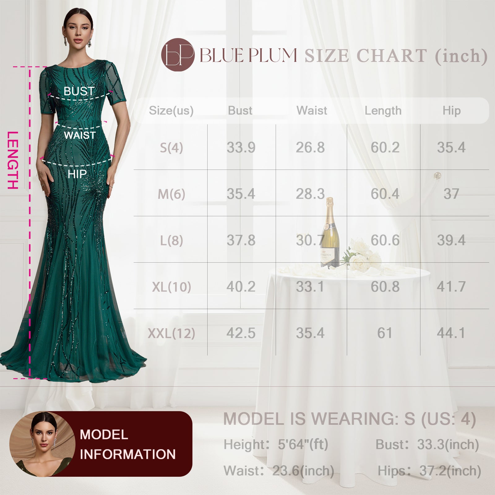 sequin patchwork mesh mermaid maxi dress for women size chart measurement guide