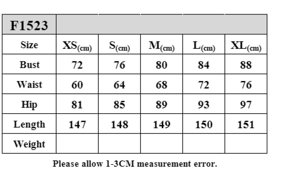 Size Chart for One-Shoulder Cutout High Slit Maxi Dress