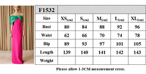 BluePlum colorblock strapless evening dress size chart measurement guide